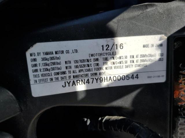 2017 YAMAHA XSR900 C JYARN47Y9HA000544
