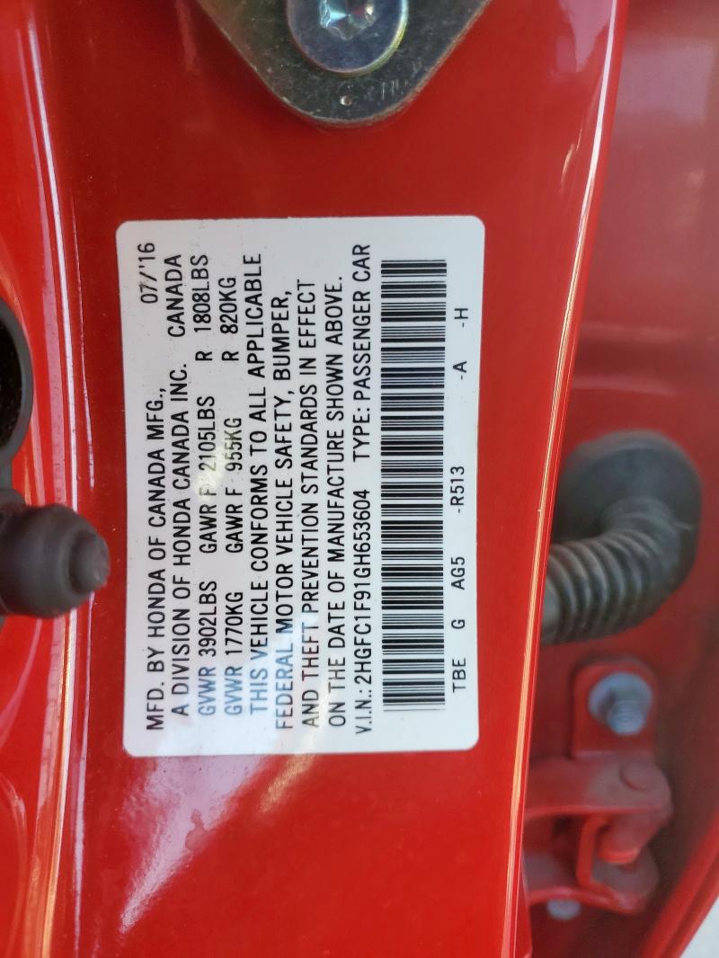 2016 HONDA CIVIC TOUR 2HGFC1F91GH653604