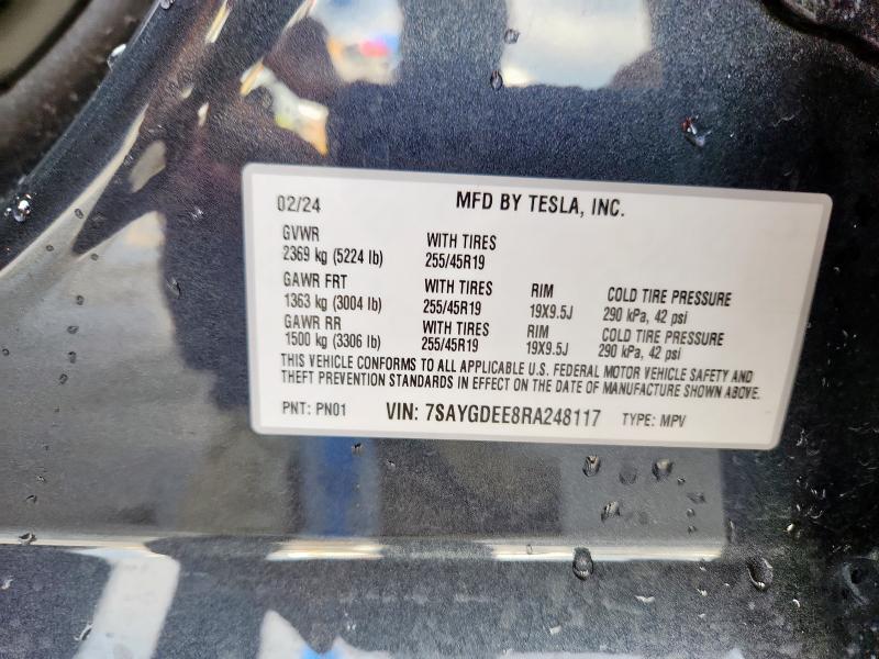 2024 TESLA MODEL Y - 7SAYGDEE8RA248117