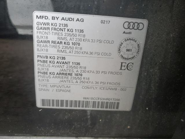 2017 AUDI Q3 PREMIUM WA1BCCFS3HR017256