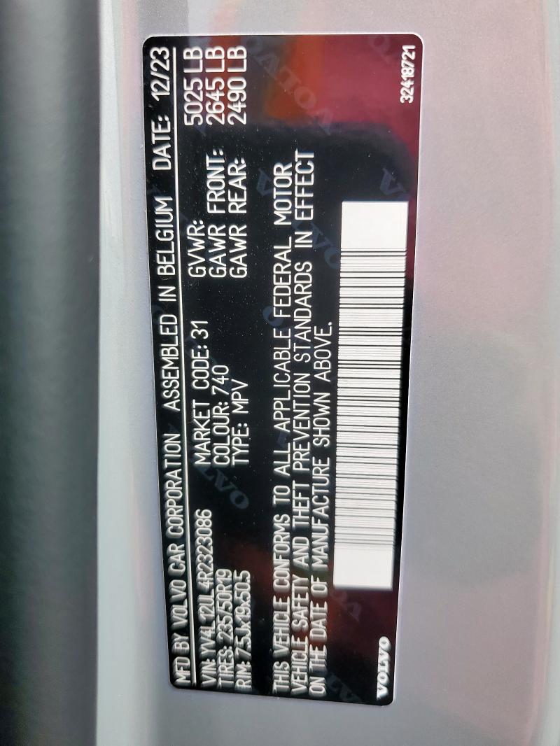 2024 VOLVO XC40 PLUS YV4L12UL4R2323086
