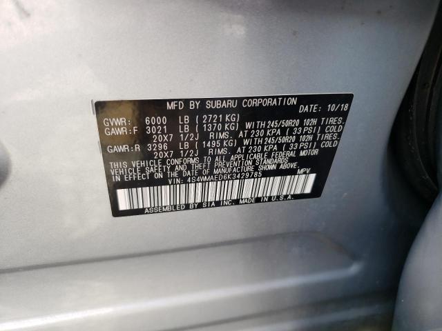 2019 SUBARU ASCENT PRE 4S4WMAED6K3429785