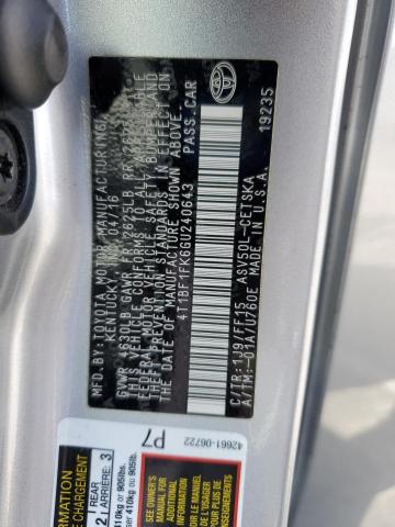 2016 TOYOTA CAMRY L/SE 4T1BF1FK6GU240643