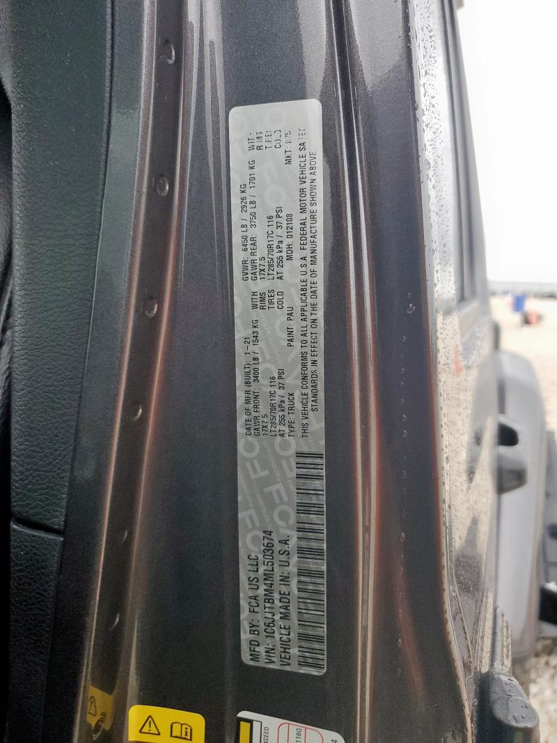 2021 JEEP GLADIATOR 1C6JJTBM4ML503674
