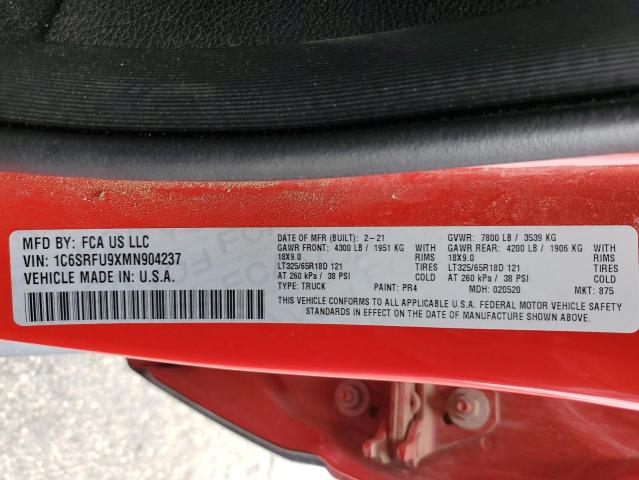2021 RAM 1500 TRX 1C6SRFU9XMN904237