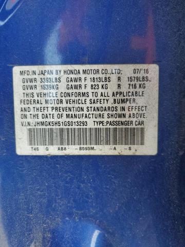 2016 HONDA FIT LX - JHMGK5H51GS013293