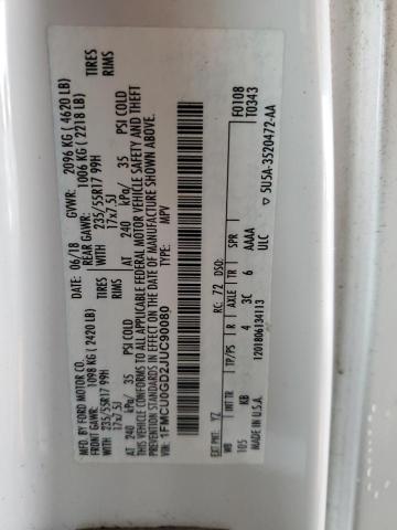 2018 FORD ESCAPE SE - 1FMCU0GD2JUC90080