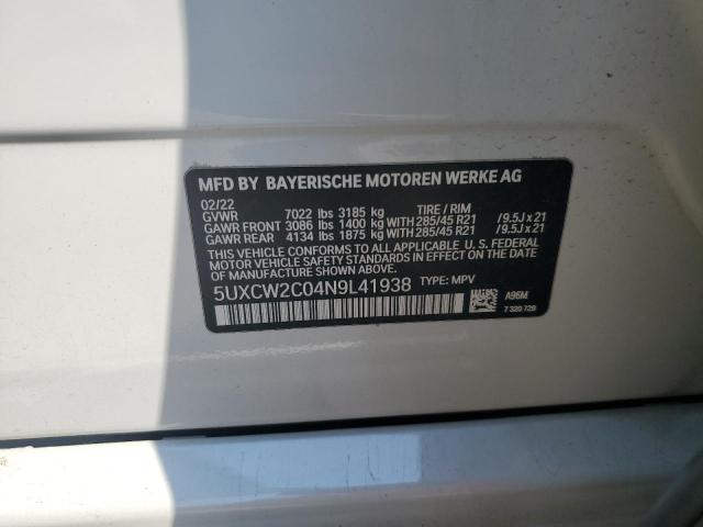 2022 BMW X7 XDRIVE40I - 5UXCW2C04N9L41938