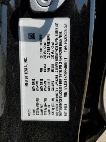 2023 TESLA MODEL 3 5YJ3E1EA9PF469251