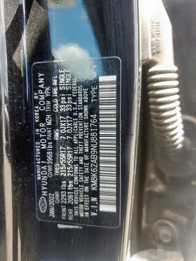 km8k62ab9nu881764 - 2022 Hyundai Kona Sel - #62317875