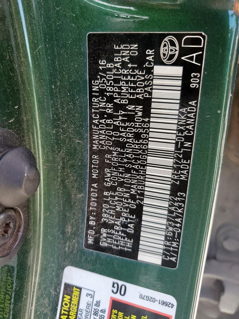 2016 TOYOTA COROLLA L - 2T1BURHE0GC669564