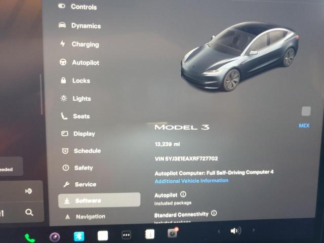 2024 TESLA MODEL 3 5YJ3E1EAXRF727702