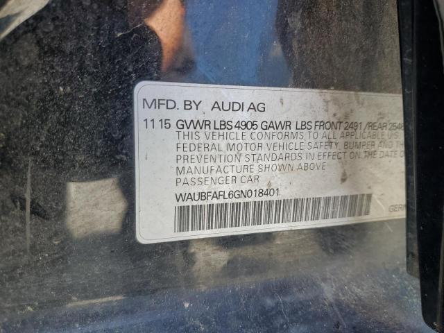 2016 AUDI A4 PREMIUM WAUBFAFL6GN018401