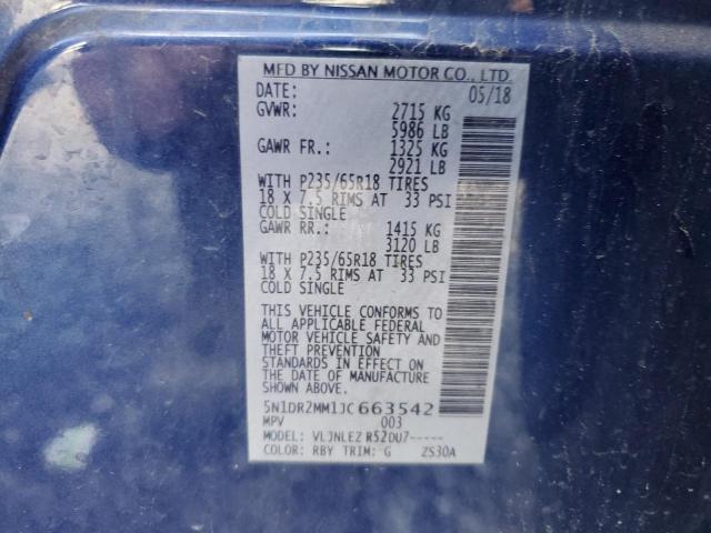 2018 NISSAN PATHFINDER 5N1DR2MM1JC663542