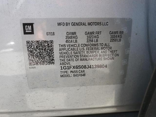 2018 CHEVROLET BOLT EV PR 1G1FX6S08J4139804