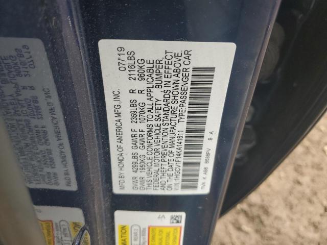 2019 HONDA ACCORD LX 1HGCV1F14KA141611