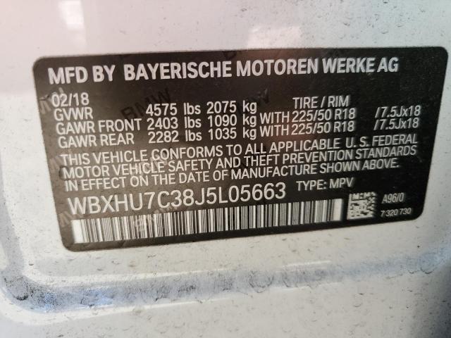 2018 BMW X1 SDRIVE2 - WBXHU7C38J5L05663