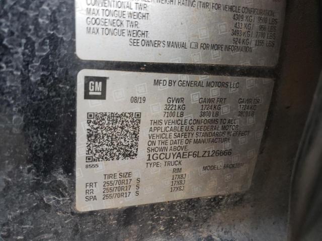 2020 CHEVROLET 1500 1GCUYAEF6LZ126666