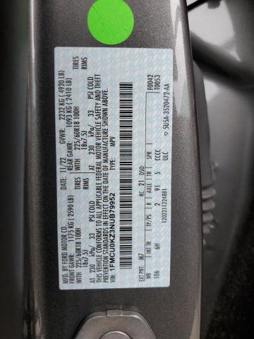 2022 FORD ESCAPE SEL 1FMCU0KZ3NUB79952