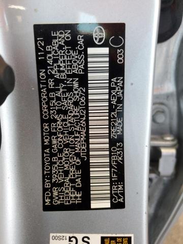 2022 TOYOTA COROLLA LE JTDEPMAE6NJ210672