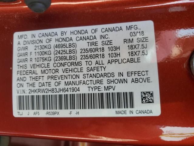 2018 HONDA CR-V EXL 2HKRW2H83JH641904