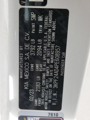 2023 KIA FORTE LX 3KPF24AD4PE608957