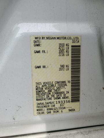 2015 NISSAN ALTIMA 2.5 - 1N4AL3AP6FC193356