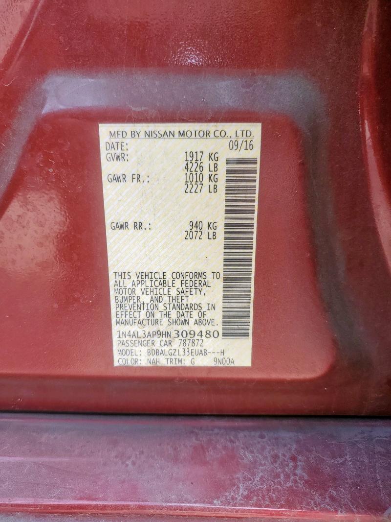 2017 NISSAN ALTIMA 2.5 - 1N4AL3AP9HN309480