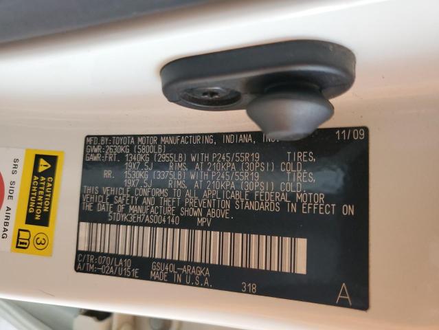 2010 TOYOTA HIGHLANDER - 5TDYK3EH7AS004140