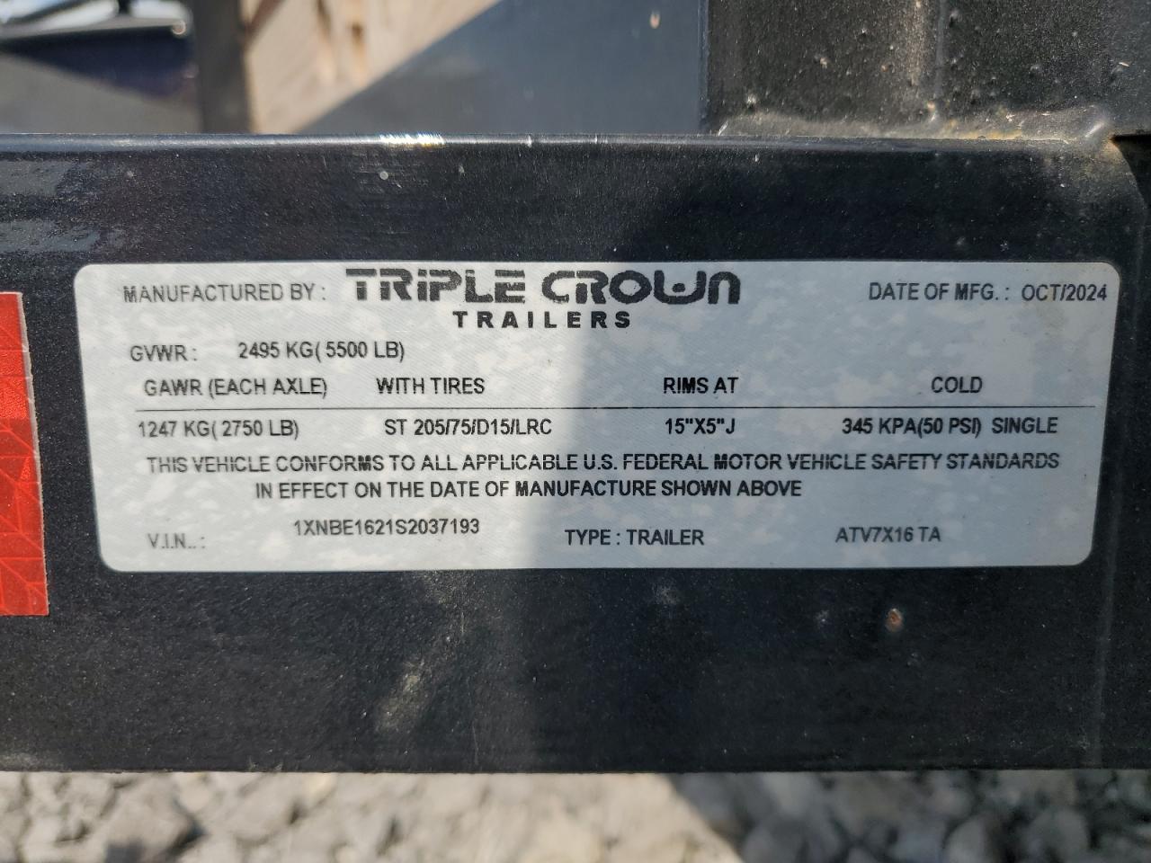 Lot #3196019931 2025 TRIPLCROWN TRAILER