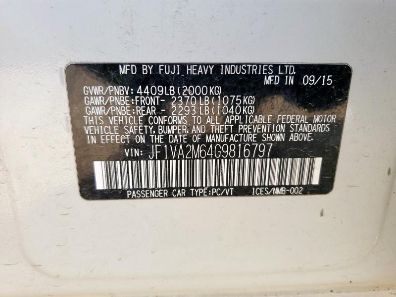 2016 SUBARU WRX STI JF1VA2M64G9816797