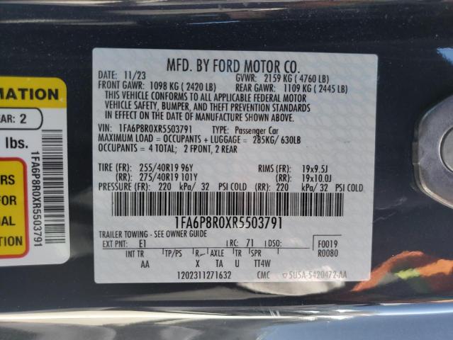 2024 FORD MUSTANG DA 1FA6P8R0XR5503791