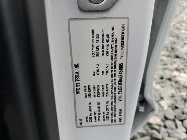 2019 TESLA MODEL 3 5YJ3E1EB4KF434005