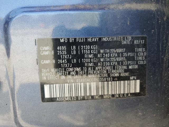 2017 SUBARU OUTBACK 2. - 4S4BSACC7H3358183