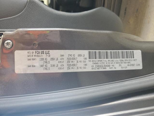 2018 DODGE GRAND CARA - 2C4RDGEG2JR345080