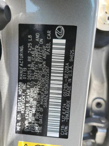 2019 LEXUS ES 350 - 58ABZ1B13KU022567