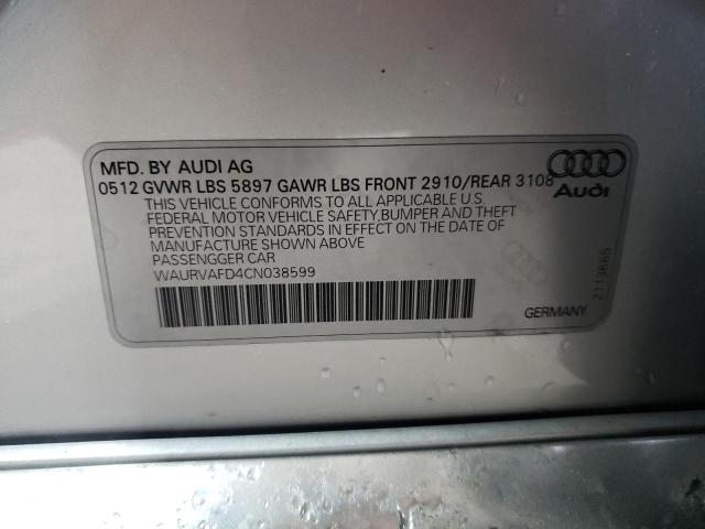 waurvafd4cn038599 - 2012 Audi a8 l quattro - #59554025