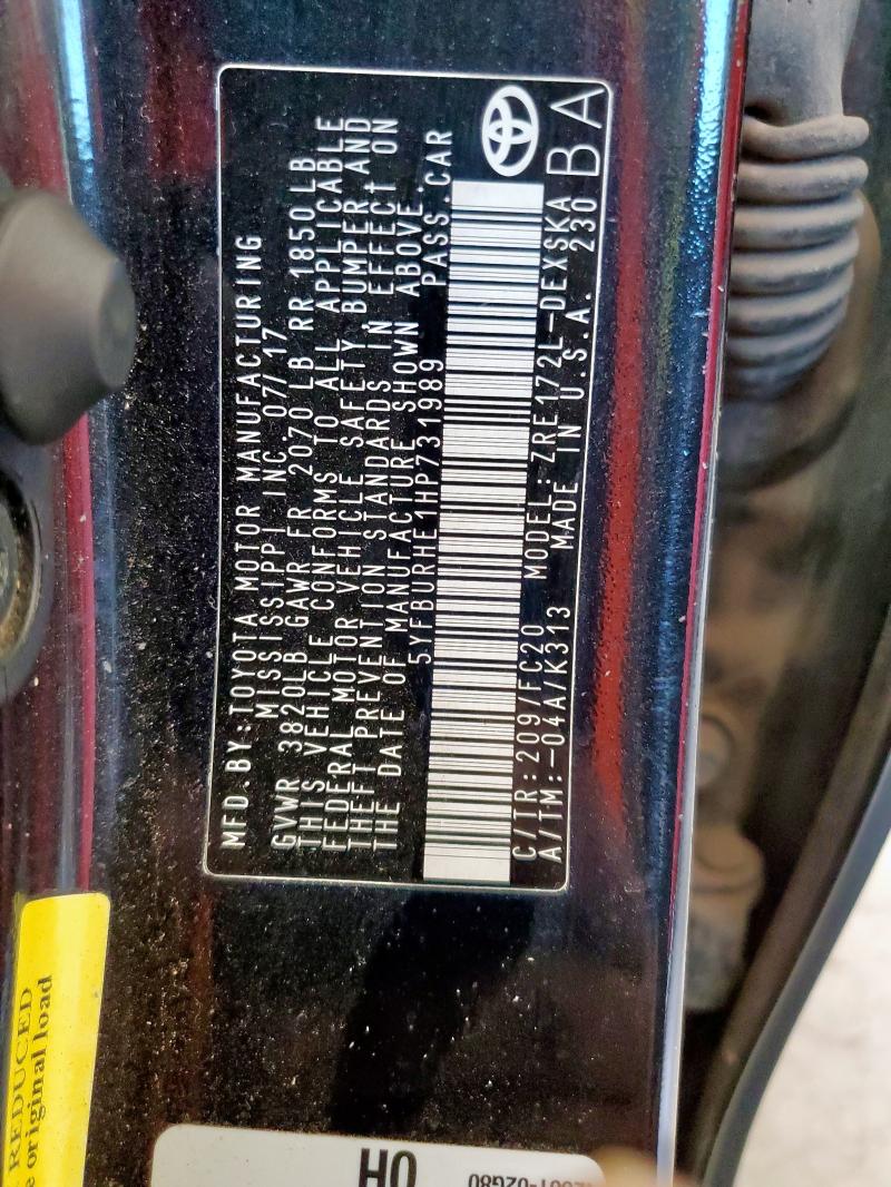 2017 TOYOTA COROLLA L - 5YFBURHE1HP731989