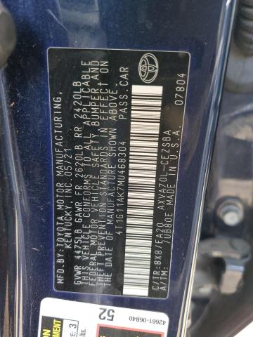 2021 TOYOTA CAMRY SE 4T1G11AK7MU468304