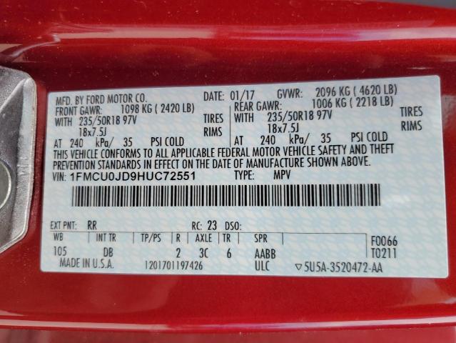 2017 FORD ESCAPE TIT 1FMCU0JD9HUC72551