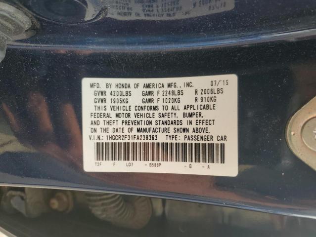 2015 HONDA ACCORD LX 1HGCR2F31FA238363