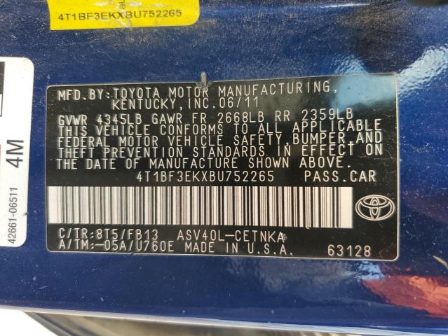 2011 TOYOTA CAMRY BASE - 4T1BF3EKXBU752265