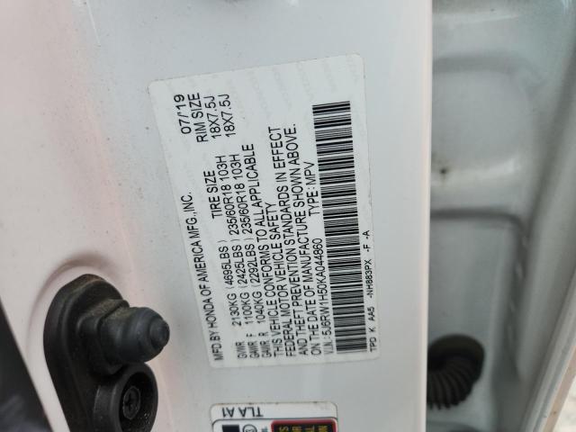 2019 HONDA CR-V EX 5J6RW1H50KA044860