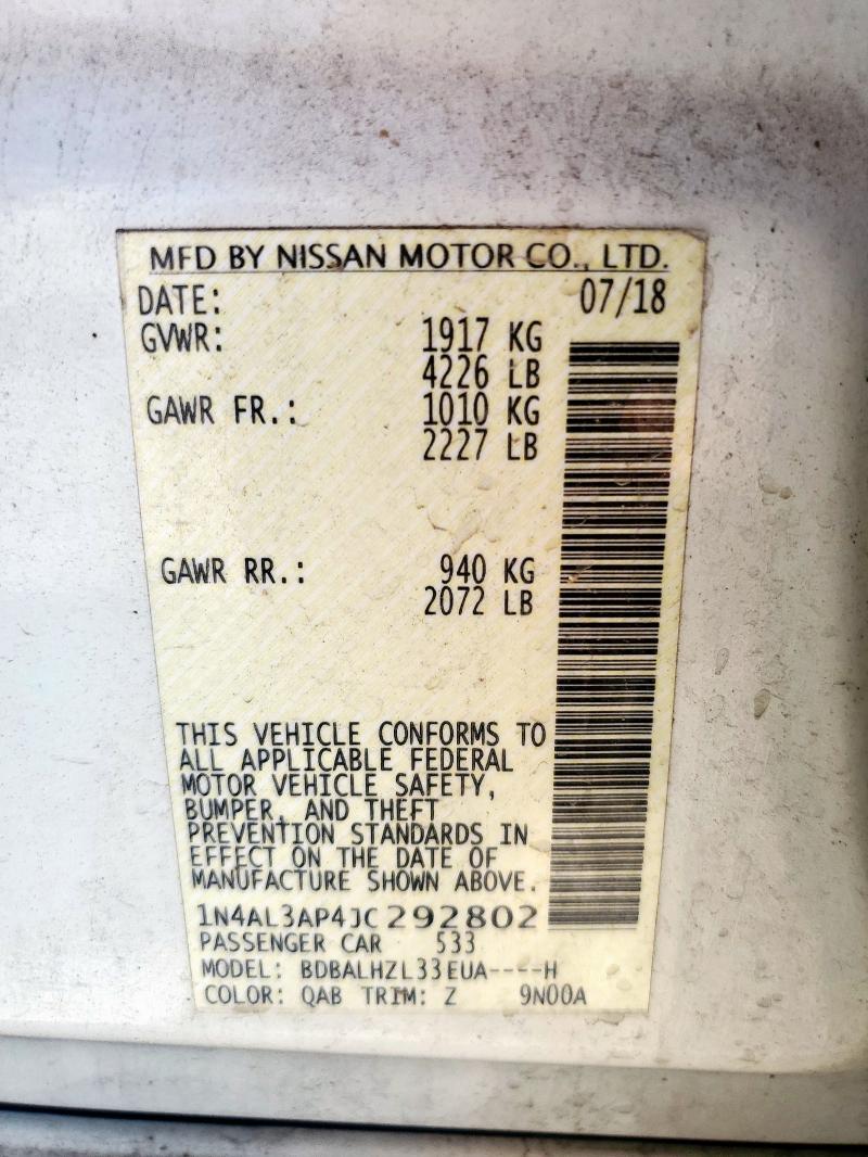 2018 NISSAN ALTIMA 2.5 - 1N4AL3AP4JC292802