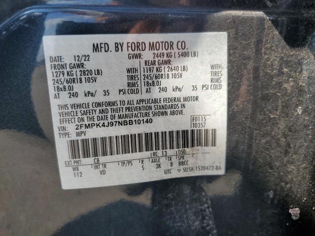 2022 FORD EDGE SEL 2FMPK4J97NBB10140