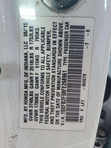 2015 HONDA CIVIC LX - 19XFB2F58FE268961