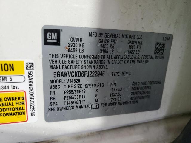 2015 BUICK ENCLAVE 5GAKVCKD6FJ222946