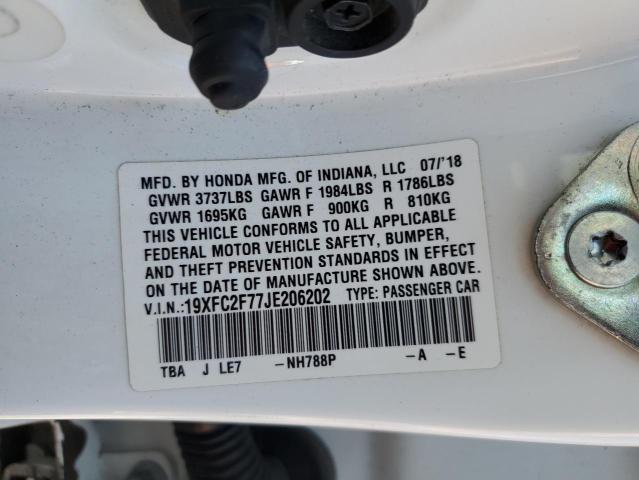 2018 HONDA CIVIC EX 19XFC2F77JE206202