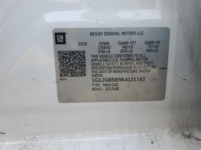 2019 CHEVROLET SONIC - 1G1JG6SB5K4121743