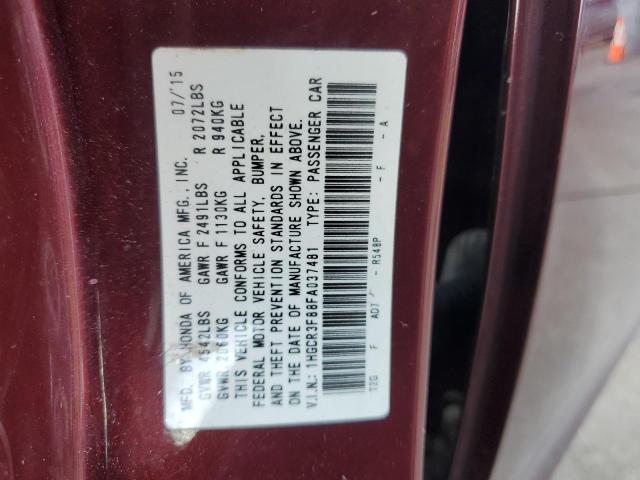 2015 HONDA ACCORD EXL 1HGCR3F88FA037481